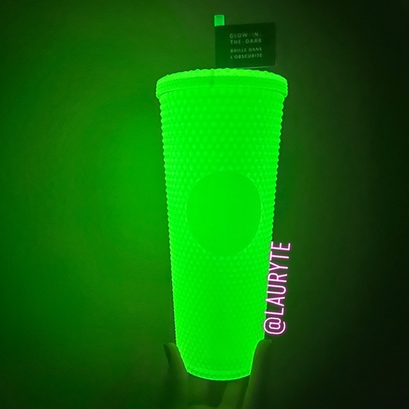 Starbucks 2022 Glow in the Dark Neon Lemongrass Venti Studded Tumbler - Picture 2 of 6